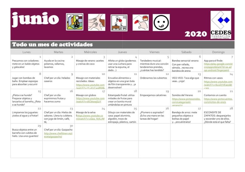 Calendario junio