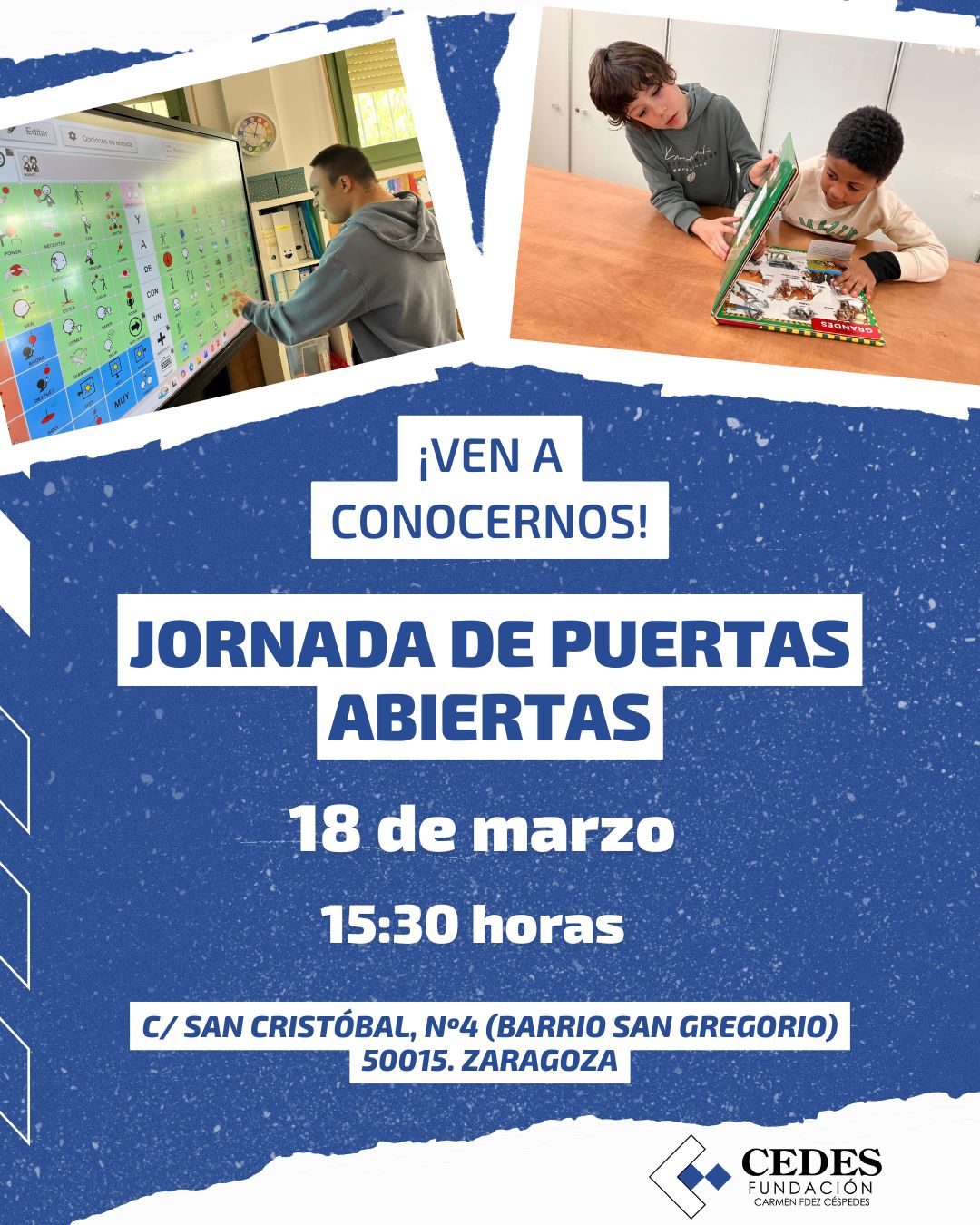 18 de marzo, Jornada de Puertas Abiertas en el Colegio de Fundación CEDES