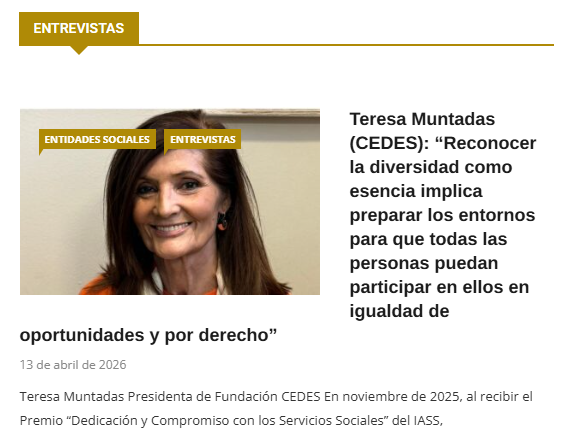 Teresa Muntadas, en aea.plus: “La inclusión empieza adaptando los entornos, no a las personas”